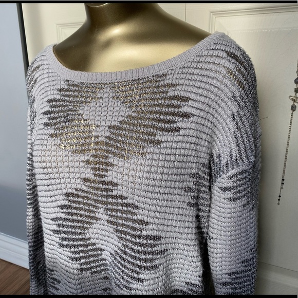 Grey and silver sweater pullover - Picture 3 of 10
